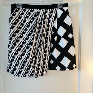 Peter Pilotto X Target Black & White Geometric Asymmetric Mini Skirt, size 8